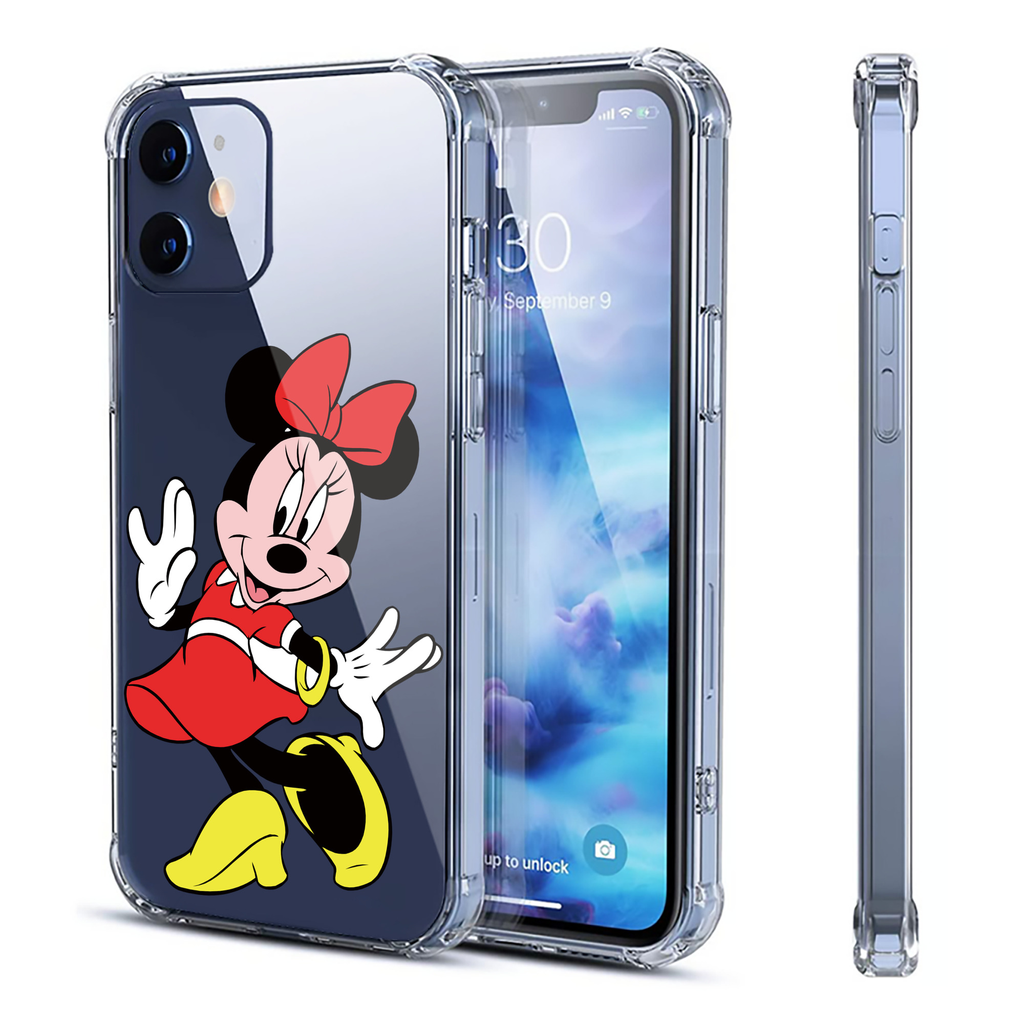 （画像用） ミッキーマウス Mickey Mouse 【iPhone 12シリーズ対応】透明スマホケース（クリアソフトケース）